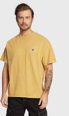 Żółty t-shirt Bdg Urban Outfitters w stylu casual