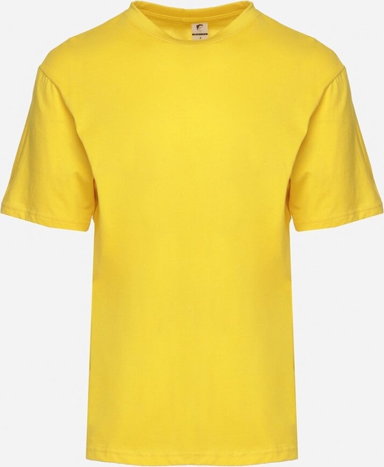 Żółty t-shirt born2be z bawełny w stylu klasycznym