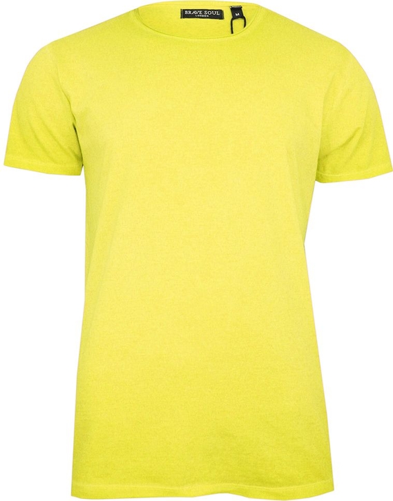 Żółty t-shirt Brave Soul z krótkim rękawem z bawełny