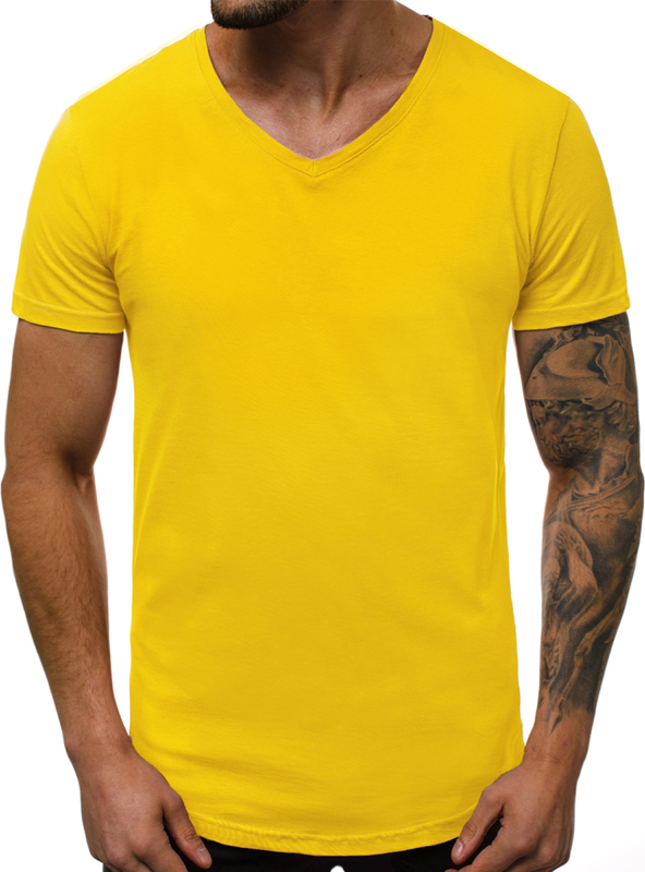 Żółty t-shirt BREEZY z krótkim rękawem