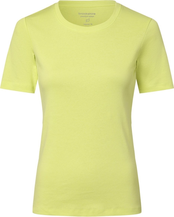 Żółty t-shirt brookshire z dżerseju z krótkim rękawem