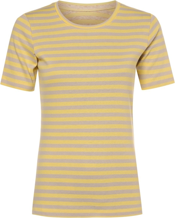 Żółty t-shirt brookshire z okrągłym dekoltem z krótkim rękawem z bawełny