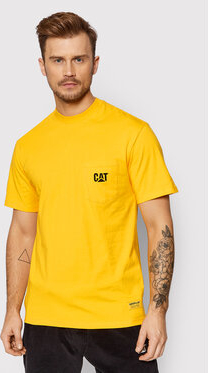 Żółty t-shirt Caterpillar z krótkim rękawem