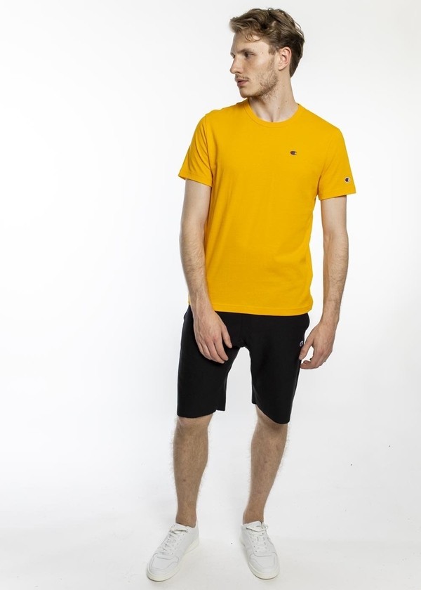 Żółty t-shirt Champion z dżerseju z krótkim rękawem