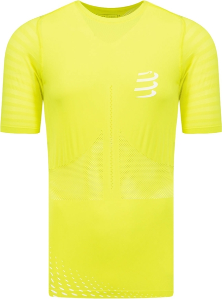 Żółty t-shirt Compressport z tkaniny