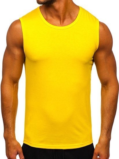 Żółty t-shirt Denley z bawełny