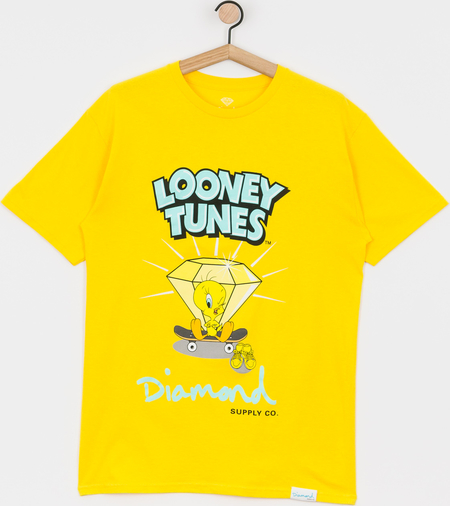 Żółty t-shirt Diamond Supply Co. z bawełny