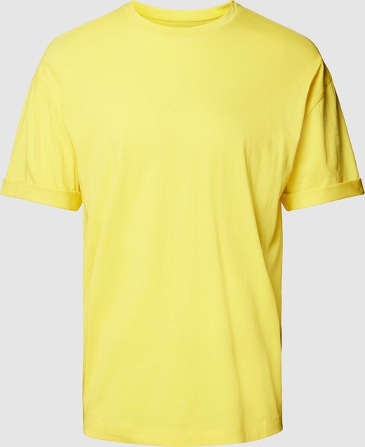 Żółty t-shirt Drykorn z krótkim rękawem z bawełny w stylu casual
