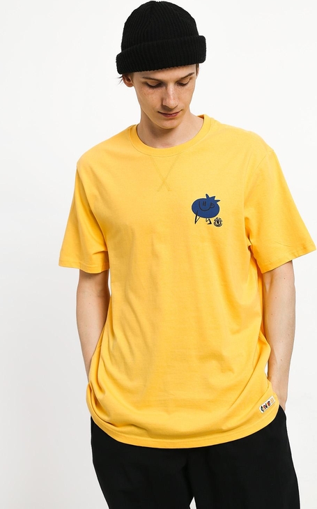 Żółty t-shirt Element z bawełny z nadrukiem