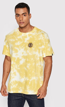 Żółty t-shirt Element z nadrukiem w młodzieżowym stylu