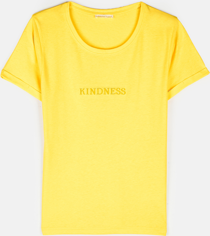Żółty t-shirt Gate z krótkim rękawem