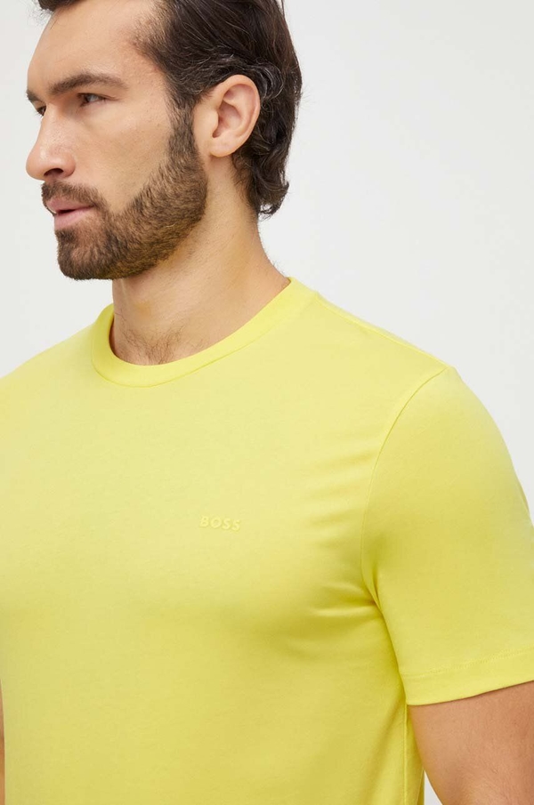 Żółty t-shirt Hugo Boss w stylu casual