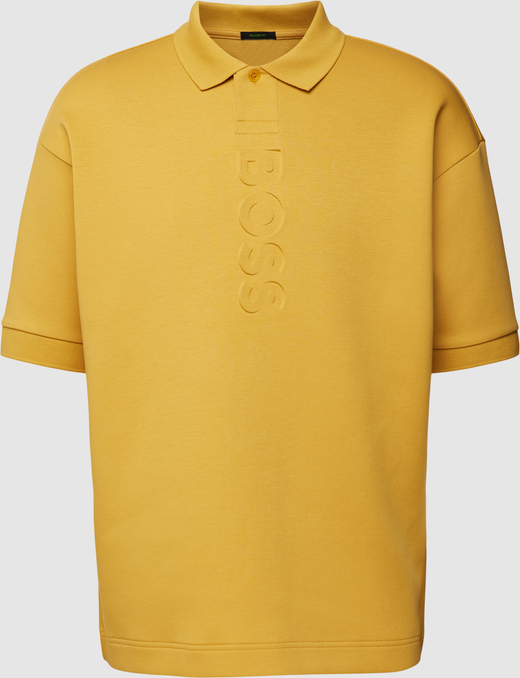 Żółty t-shirt Hugo Boss w stylu casual z krótkim rękawem