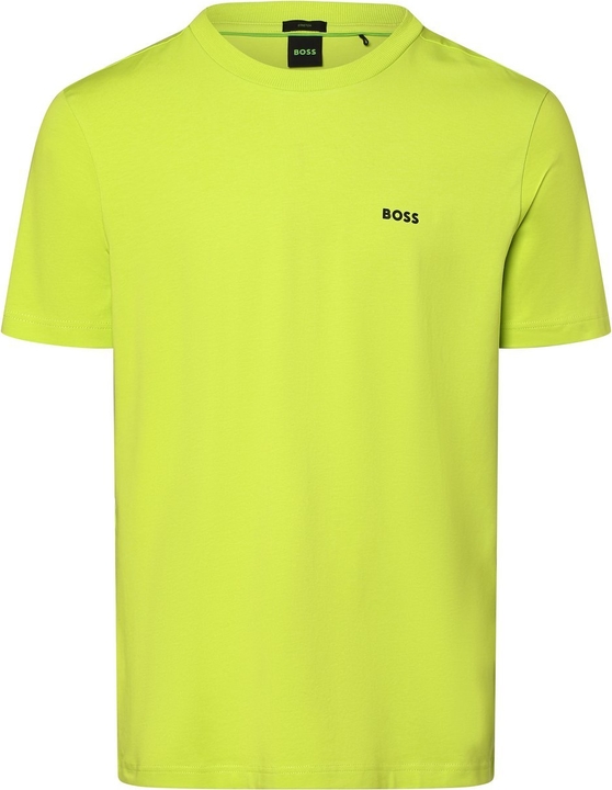Żółty t-shirt Hugo Boss z bawełny z krótkim rękawem