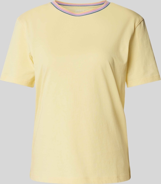 Żółty t-shirt Jake*s z okrągłym dekoltem z krótkim rękawem