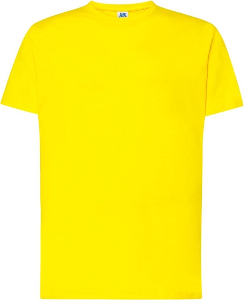Żółty t-shirt JK Collection z bawełny z krótkim rękawem w stylu casual