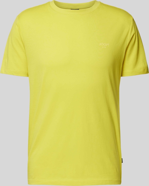 Żółty t-shirt Joop! z krótkim rękawem z bawełny