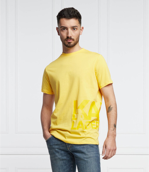 Żółty t-shirt Karl Lagerfeld