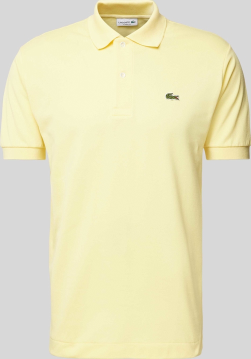 Żółty t-shirt Lacoste z krótkim rękawem z bawełny