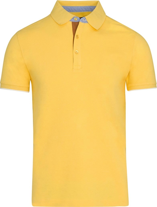 Żółty t-shirt Lavard z krótkim rękawem z bawełny