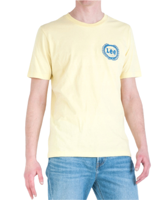 Żółty t-shirt Lee z krótkim rękawem