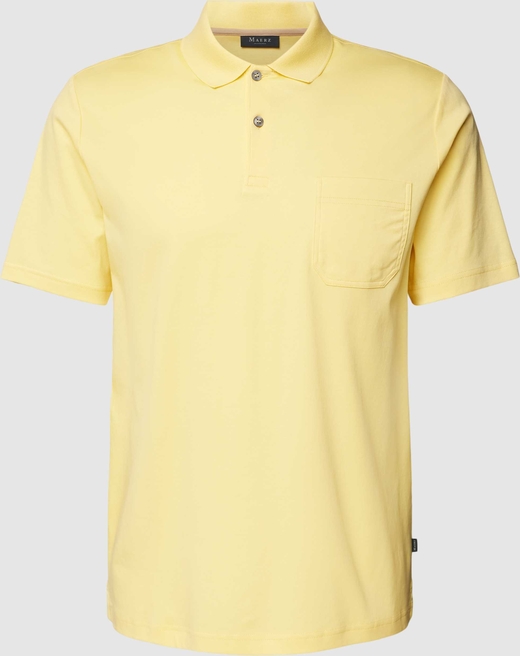 Żółty t-shirt Maerz Muenchen z bawełny z krótkim rękawem