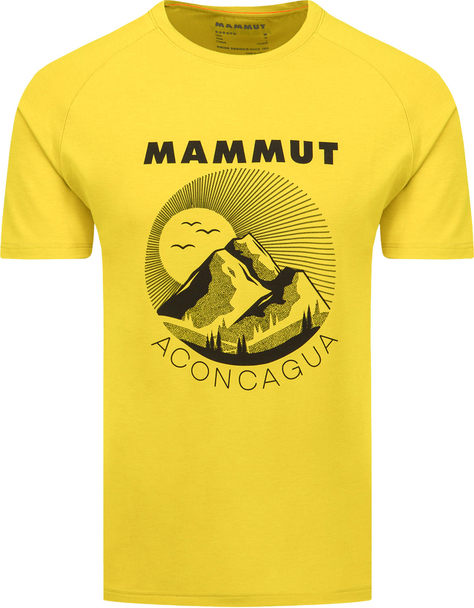 Żółty t-shirt Mammut z krótkim rękawem