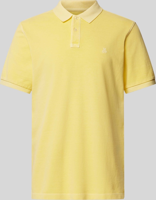 Żółty t-shirt Marc O'Polo z bawełny z krótkim rękawem