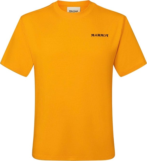 Żółty t-shirt Marmot z okrągłym dekoltem w stylu casual