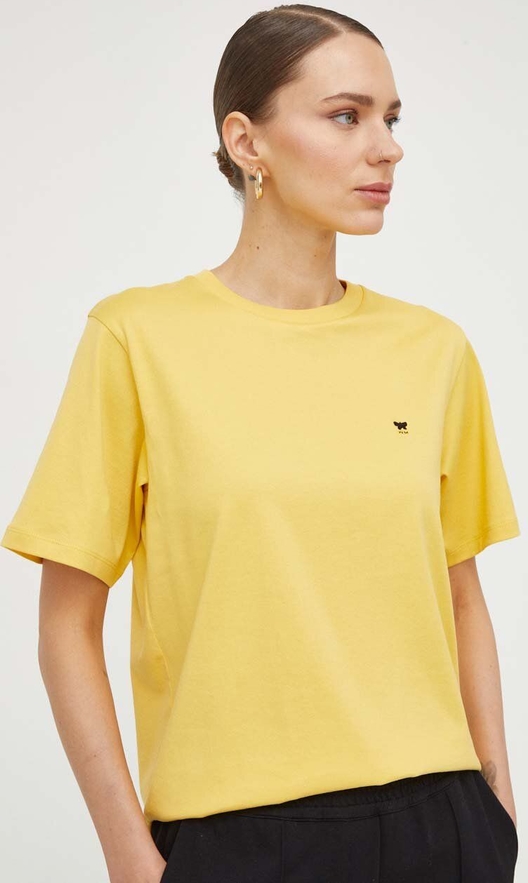 Żółty t-shirt MaxMara z bawełny