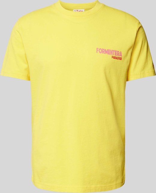 Żółty t-shirt Mc2 Saint Barth z nadrukiem z bawełny w stylu casual