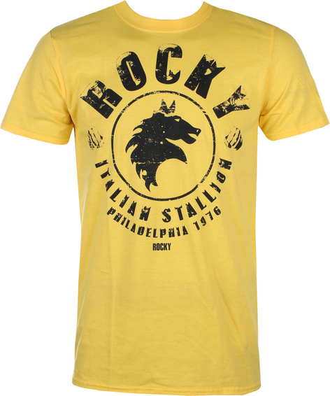 Żółty t-shirt Metal-shop w młodzieżowym stylu
