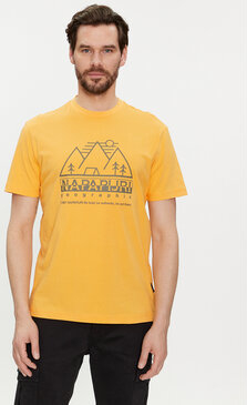 Żółty t-shirt Napapijri w stylu casual