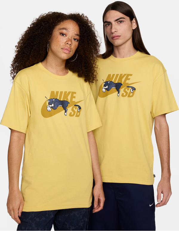 Żółty t-shirt Nike z bawełny