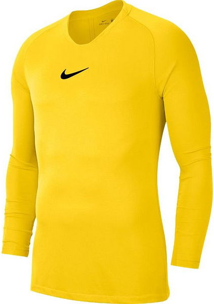 Żółty t-shirt Nike z długim rękawem w sportowym stylu
