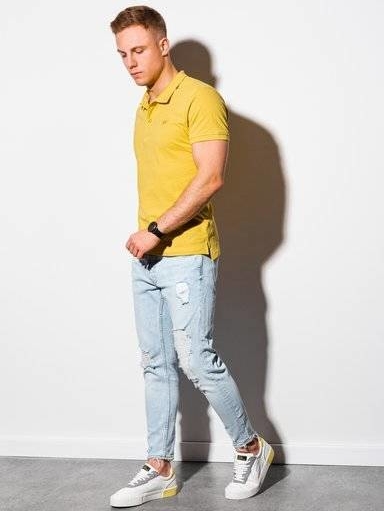 Żółty t-shirt Ombre z krótkim rękawem