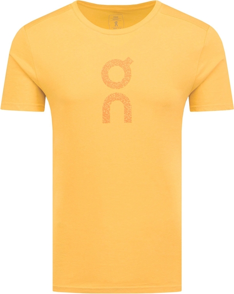 Żółty t-shirt On Running z bawełny w stylu casual z nadrukiem