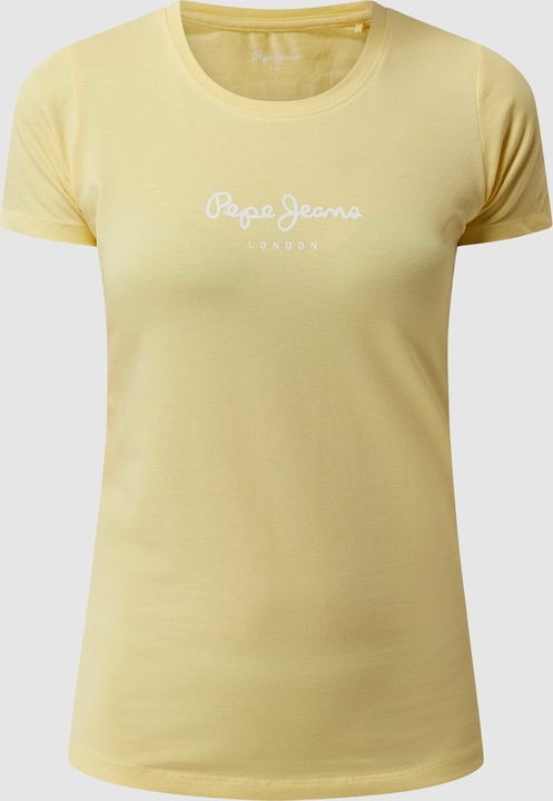 Żółty t-shirt Pepe Jeans z bawełny