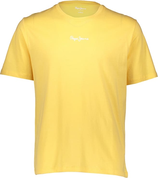 Żółty t-shirt Pepe Jeans z krótkim rękawem z bawełny