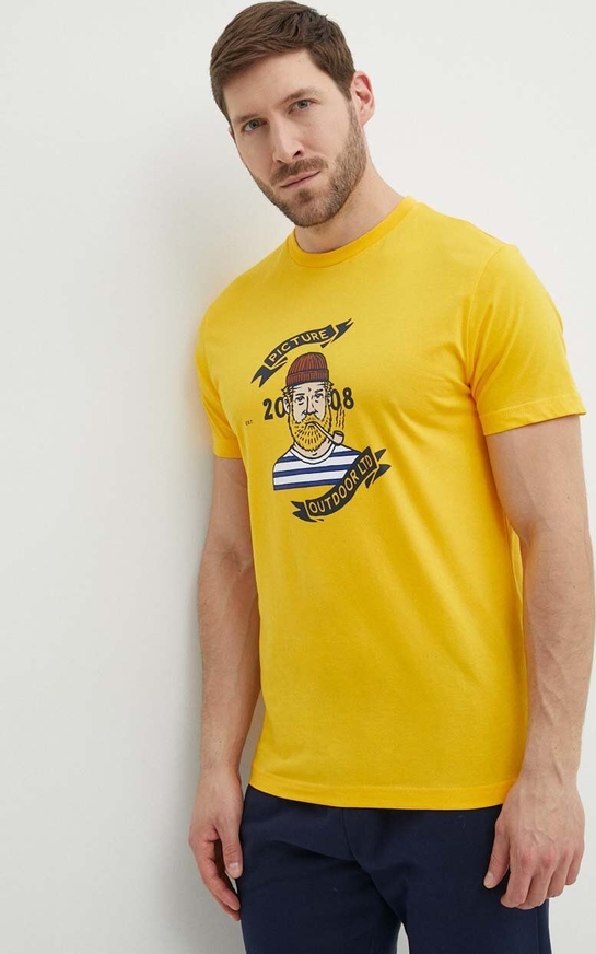 Żółty t-shirt Picture w młodzieżowym stylu z krótkim rękawem