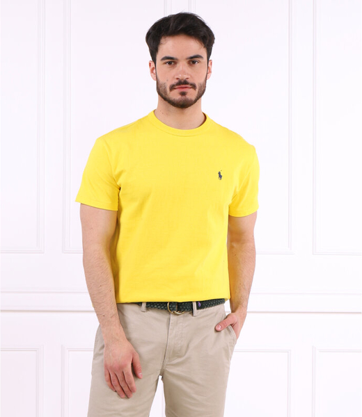 Żółty t-shirt POLO RALPH LAUREN z krótkim rękawem