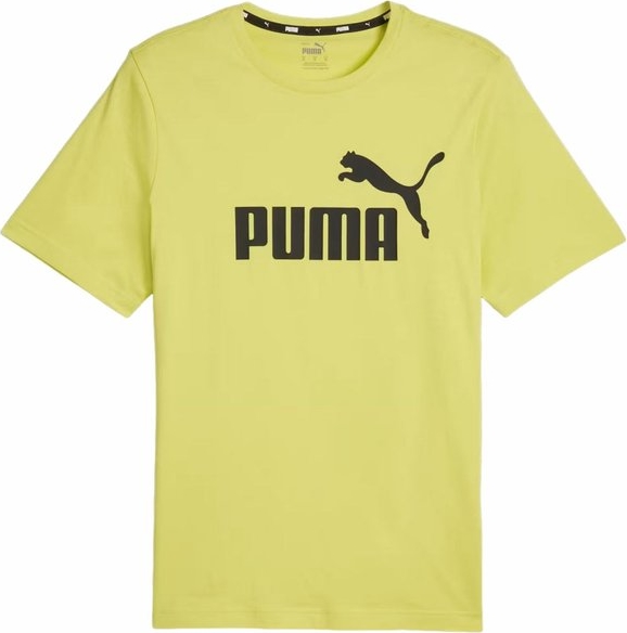 Żółty t-shirt Puma z bawełny w sportowym stylu