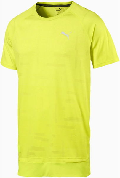Żółty t-shirt Puma z krótkim rękawem