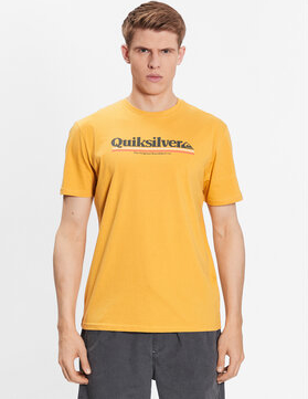 Żółty t-shirt Quiksilver w młodzieżowym stylu
