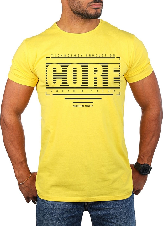 Żółty t-shirt Risardi w młodzieżowym stylu