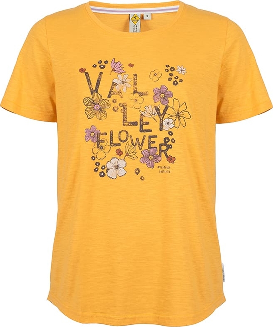 Żółty t-shirt Roadsign z krótkim rękawem z bawełny w młodzieżowym stylu