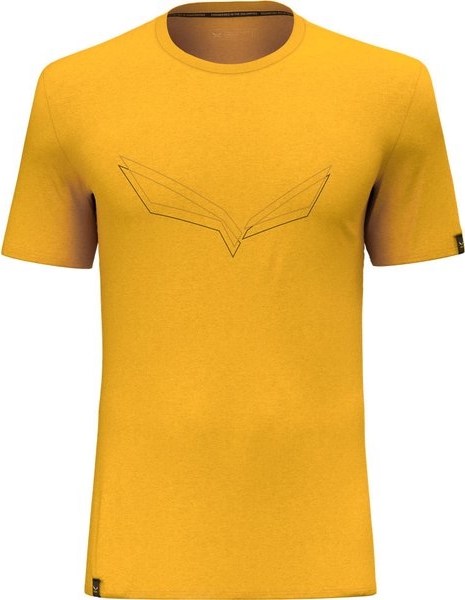 Żółty t-shirt Salewa w sportowym stylu