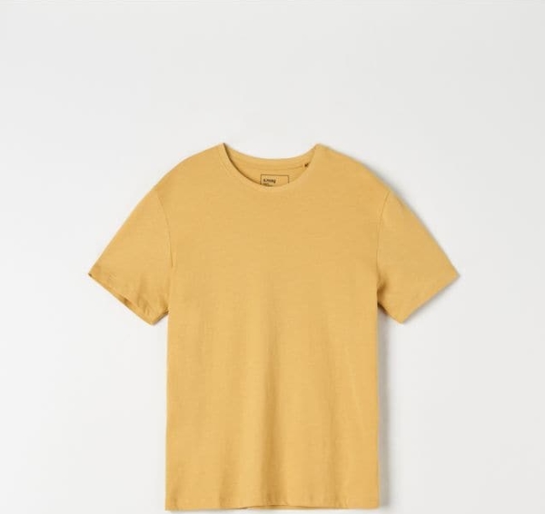 Żółty t-shirt Sinsay z krótkim rękawem w stylu casual
