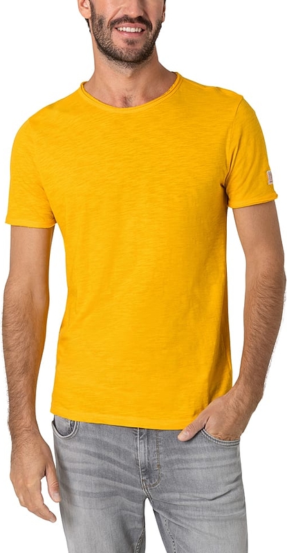 Żółty t-shirt Timezone z krótkim rękawem z bawełny