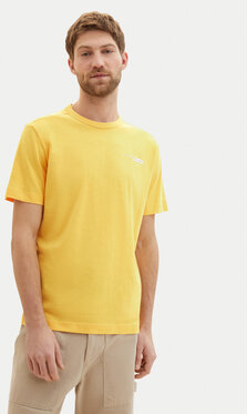 Żółty t-shirt Tom Tailor z krótkim rękawem w stylu casual